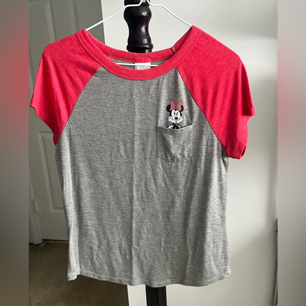 Disney Minnie Mouse Kids Tee - Pink and Gray